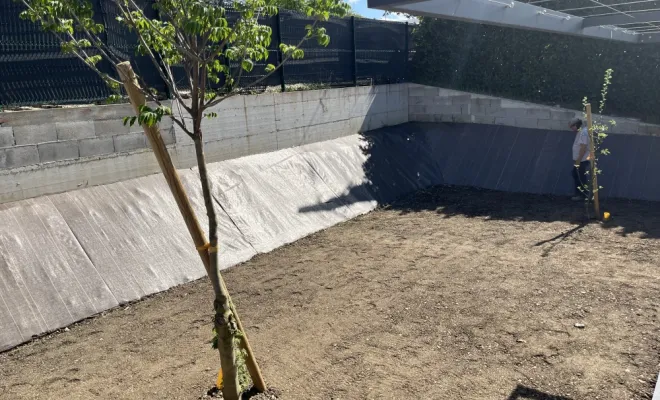 Aménagement extérieur d’une maison neuve à Givors , Mornant, Hugot Paysage